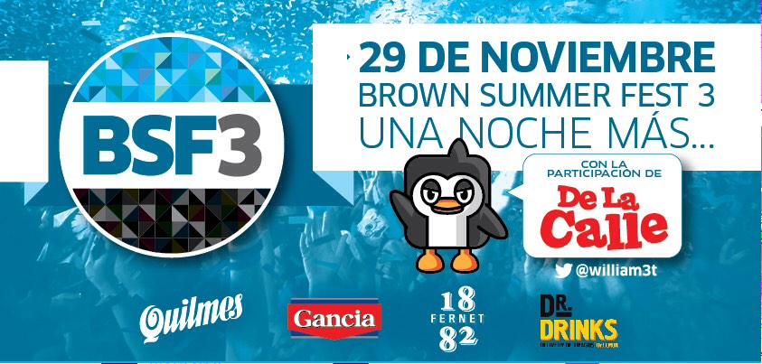 William3T's tweet photo. Se viene la 3ra Edicion de la #BrownSummerFest  

Gracias a @GanciaLive y a @DrLemonAR http://t.co/Qq0qZ3cjr0