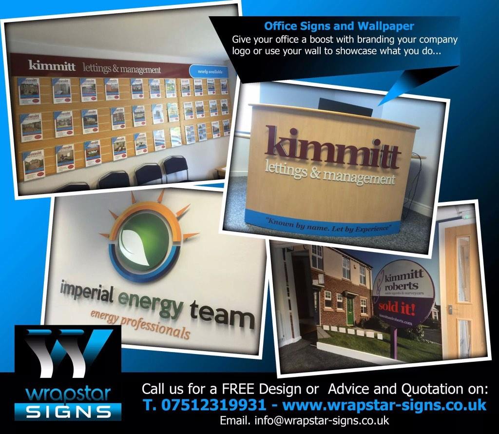 WrapstarSigns's tweet photo. Transform your existing office, reception with company logos or bespoke printed wallpaper professionally installed http://t.co/SOfxCBFYDI