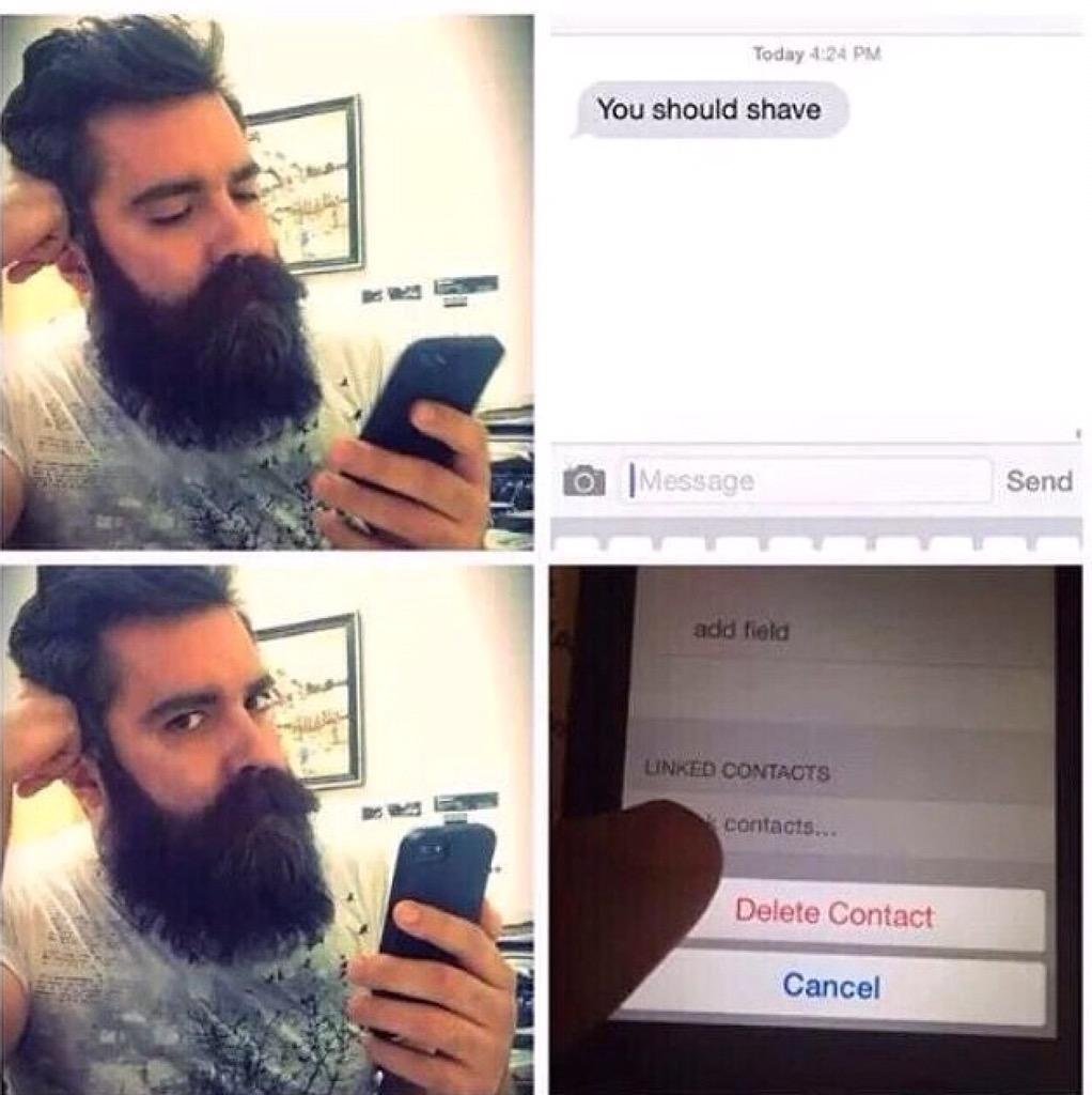 Saraiix's tweet photo. “@MeninistTweet: Telling a guy to shave is like telling a girl to lose weight http://t.co/iKwHwUbzAz” @Abdullah_MB1