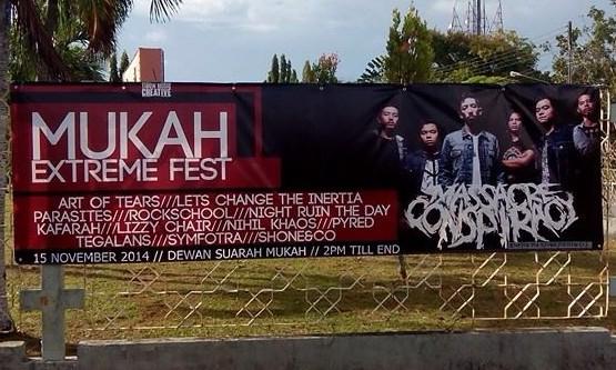 MC16band's tweet photo. People of Mukah! We'll see you guys tonight for Mukah Extreme Fest! Spread the words &amp; stay fucking Metal \m/ http://t.co/LBuisxG8IP