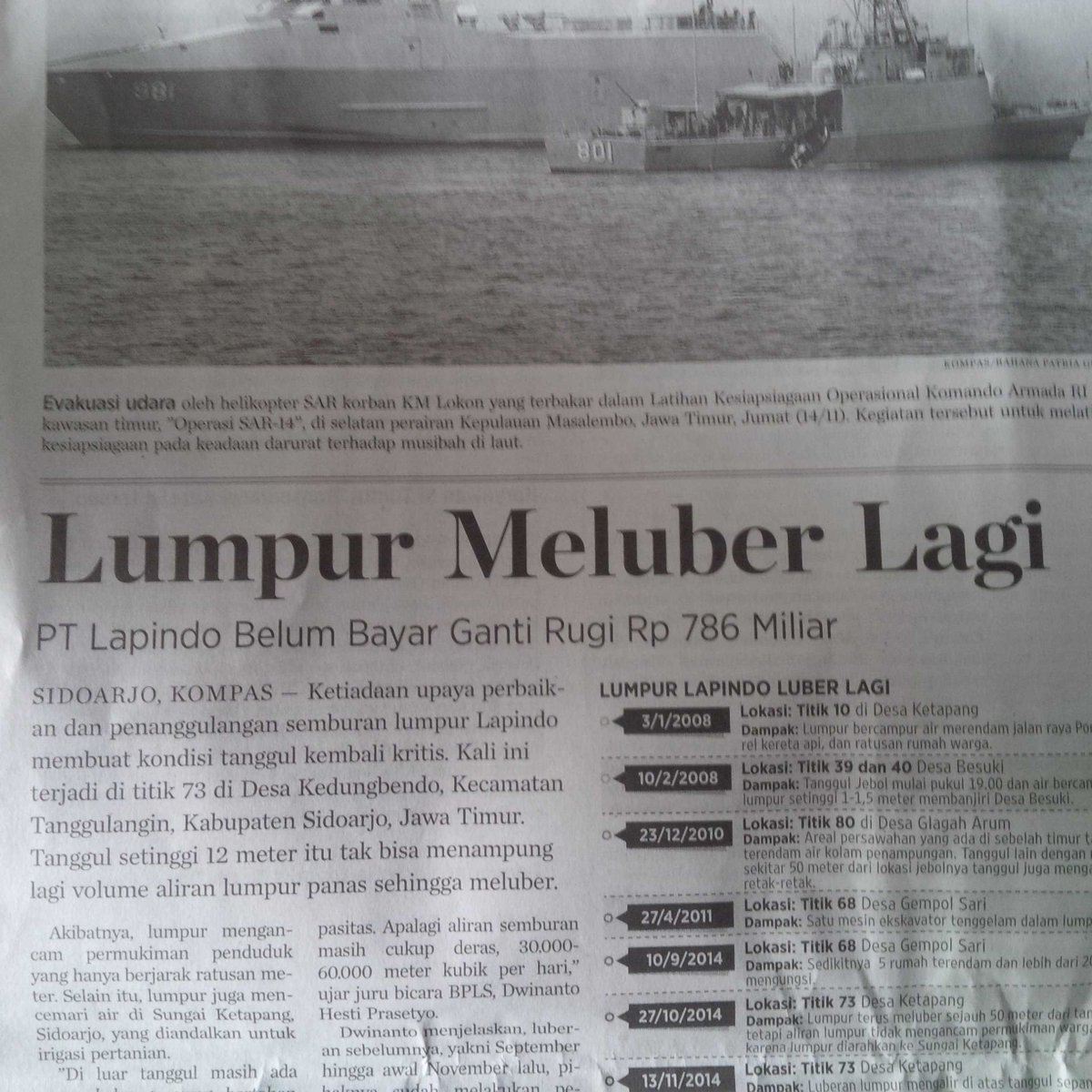 andi_chairil's tweet photo. Jangan2 gegara sibuk urus politik, urusan lumpur Lapindo jd terlantar penyelesaiannya. Mana meluber lagi tuh lumpur http://t.co/ASfU23zuO4