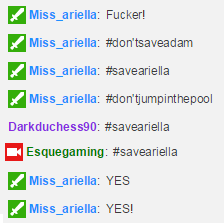 themissariella's tweet photo. #dontsaveadam #dontjumpinthepool #notmax #saveariella #hadtobethere @KishinTasamaki @EsqueGaming @DarkDuchess90 http://t.co/o3RBd1FvfR