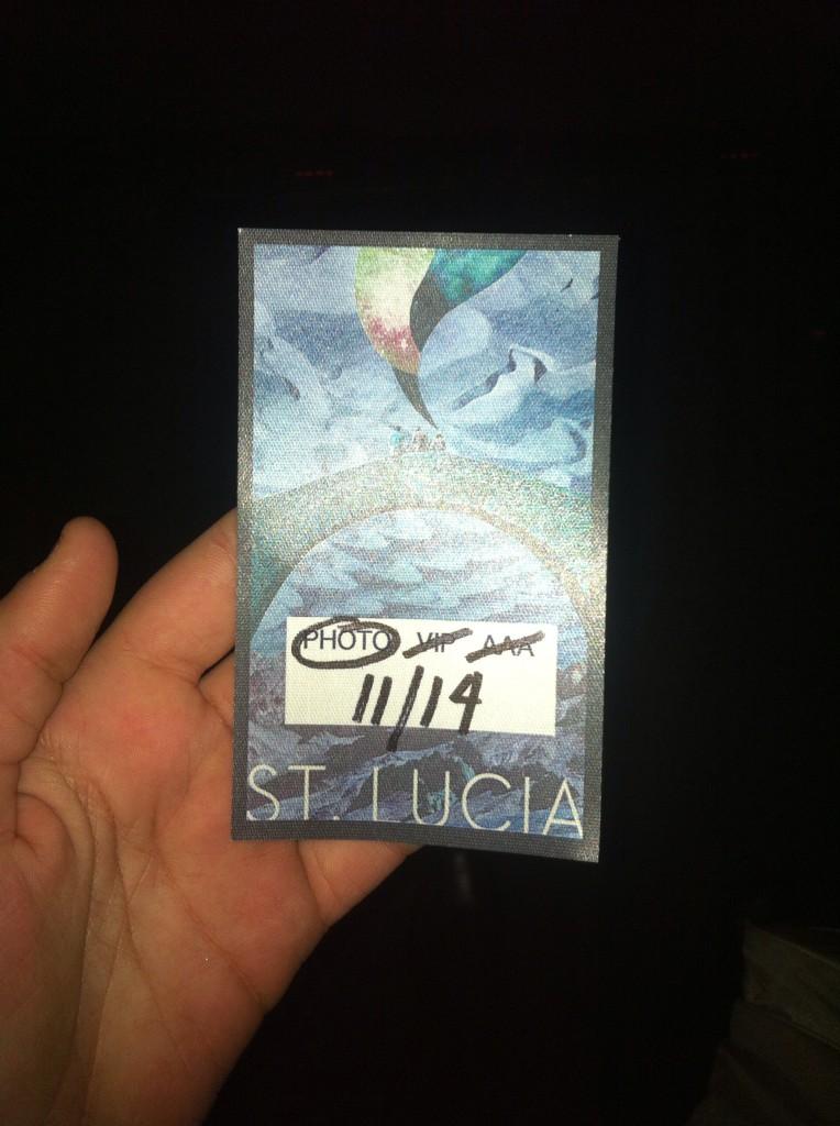 AllAboutIndieTO's tweet photo. Our media pass for @stlucia tonight! http://t.co/RhjRuyNM8O