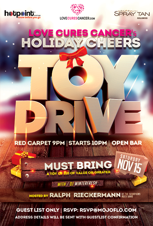 BrandEconomist's tweet photo. Seasons Greetings! Love Cures Cancer's HOLIDAY CHEERS TOY DRIVE Mansion Party on 11-15. OPEN BAR. RSVP@mojoflo.com. http://t.co/SeRm771HCj