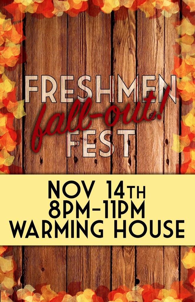 ONUClassOf2018's tweet photo. Come to the Freshmen Fall Fest tonight at 8-11 p.m. In the warming house! http://t.co/914YCJ6tSd