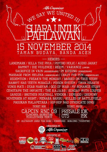 KillaThePhia08's tweet photo. Untuk para metal head banda aceh, Yok merapat, hari ini kita seru seruan di taman budaya sampai jam 23.00.. \m/ http://t.co/eqGUbsLiXc