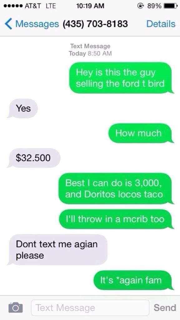 CraigslistText's tweet image. HOW YOU TURN DOWN A MCRIB 😂