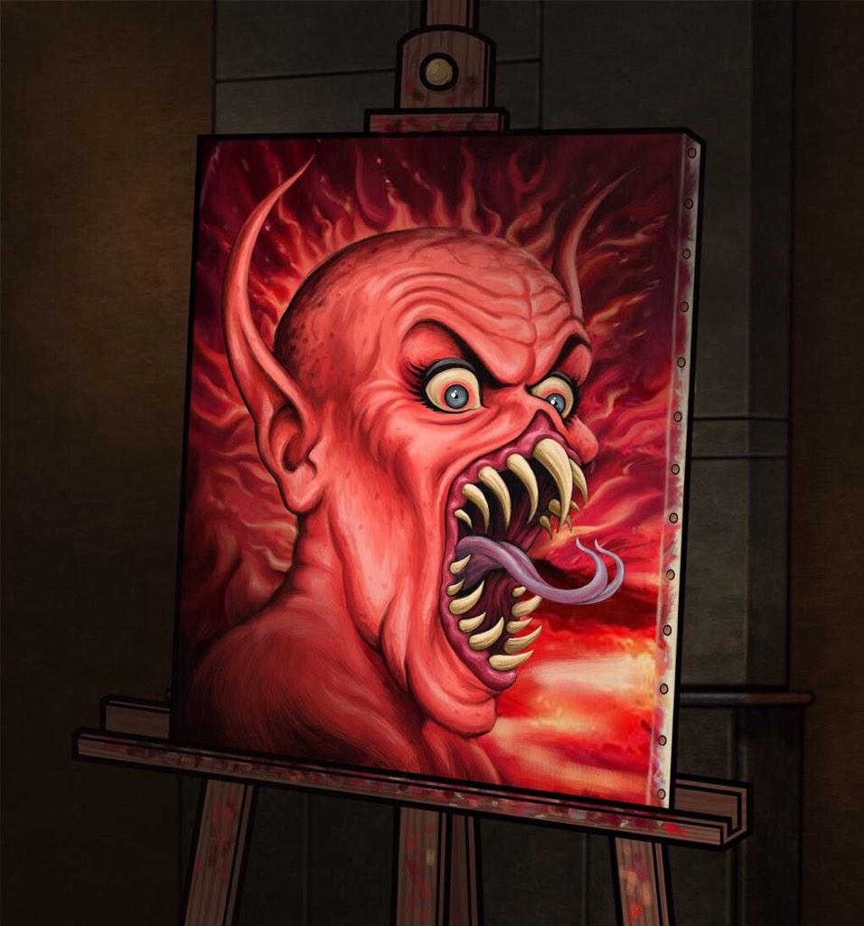 Getting ready for thanksgiving with this majestic devil painting