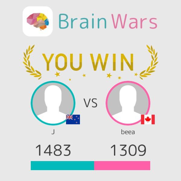 jenraytay's tweet photo. I challenged beea and won:) Let's have a match against beea. #BrainWars
http://t.co/F4gCK8eJEB http://t.co/S7N2iTyl2L