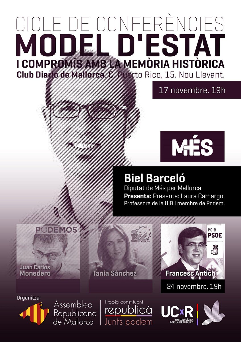 RepubAssemblea's tweet photo. Aquest dilluns: Tercera conferencia @bielbarcelo Cicle conferències #ModelEstat I COMPROMIS AMB LA #MemòriaHistòrica http://t.co/IoxEhn5gA3