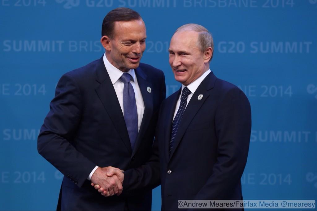 Grip &amp; grin | Prime Minister Tony Abbott and Russian President Vladimir Putin at the G20