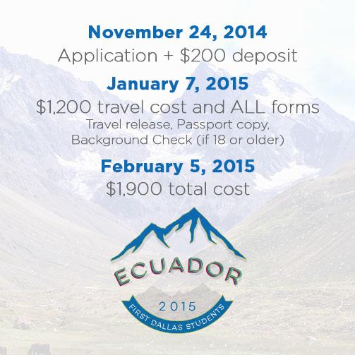 studentworship's tweet photo. @FDStudents - Revised Payment Schedule from @NEXTWorldwide #EC15A #Ecuador2K15 http://t.co/omWI06kqY6