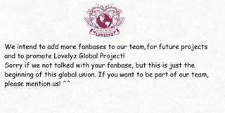 If you want to be part of our team and join this project, please mention or DM <a href="/LovelyzTeam/">Lovelyz Team</a>