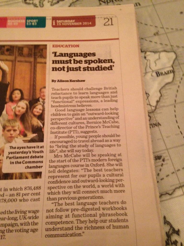 mflstoke's tweet photo. 'Languages should be spoken not studied' http://t.co/WQNLLasmQS