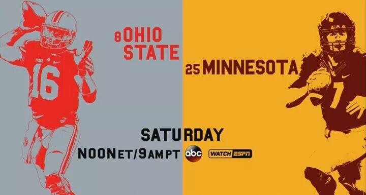 ESPNColumbus's tweet photo. Four and a half hours from kickoff. Who you got? #Top25Matchup

RT for the Buckeyes
UNFOLLOW for the Golden Gophers http://t.co/034NLuM885