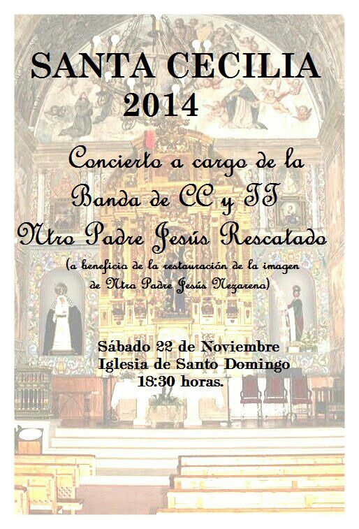 bandarescatado's tweet photo. Cartel Concierto Santa Cecilia, 22 Noviembre a las 18:30 en la Iglesia de Santo Domingo http://t.co/7TpZaqTyWf