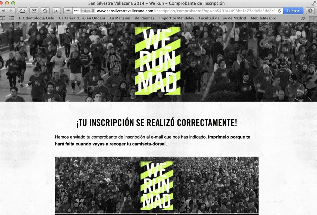 Done it!!!!!!!! Otro año inscrito en la San Silvestre . Compitiendo contra mí mismo.