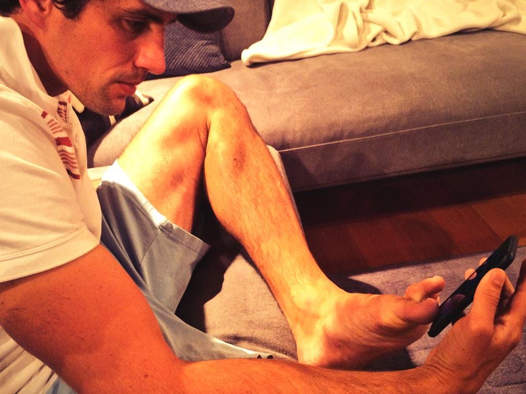 andytomlee's tweet photo. Just added my big toe to iPhone fingerprint recognition. Now if both my arms get cut off I can still call for help. http://t.co/CQsmlG4ZZw