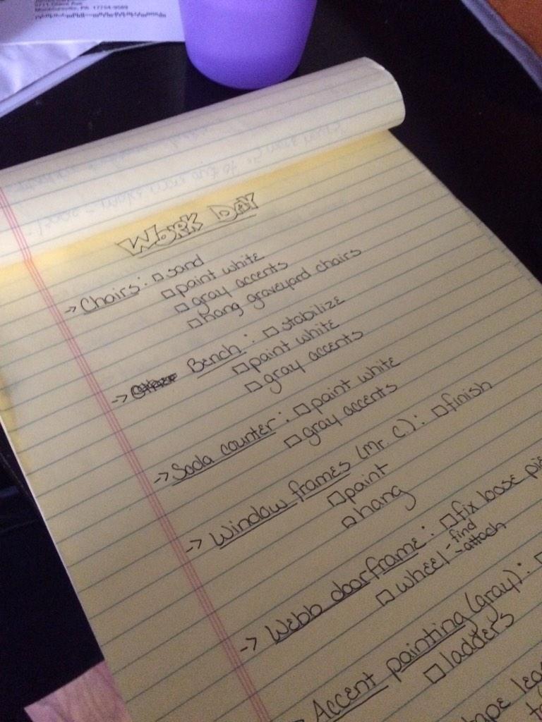 mrsjc14's tweet photo. The list is ready... Are you? Virtuoso work day TODAY from 9-1! Bring $1 for food! #allhandsondeck #almosttechweek http://t.co/9DY5rCefVT