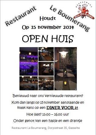 LeBoumerang's tweet photo. Geen plannen voor vanmiddag? Kom ons vernieuwde restaurant bewonderen. Van 13:00 tot 16:00 bent u van harte welkom! http://t.co/4Apk6UMGCX