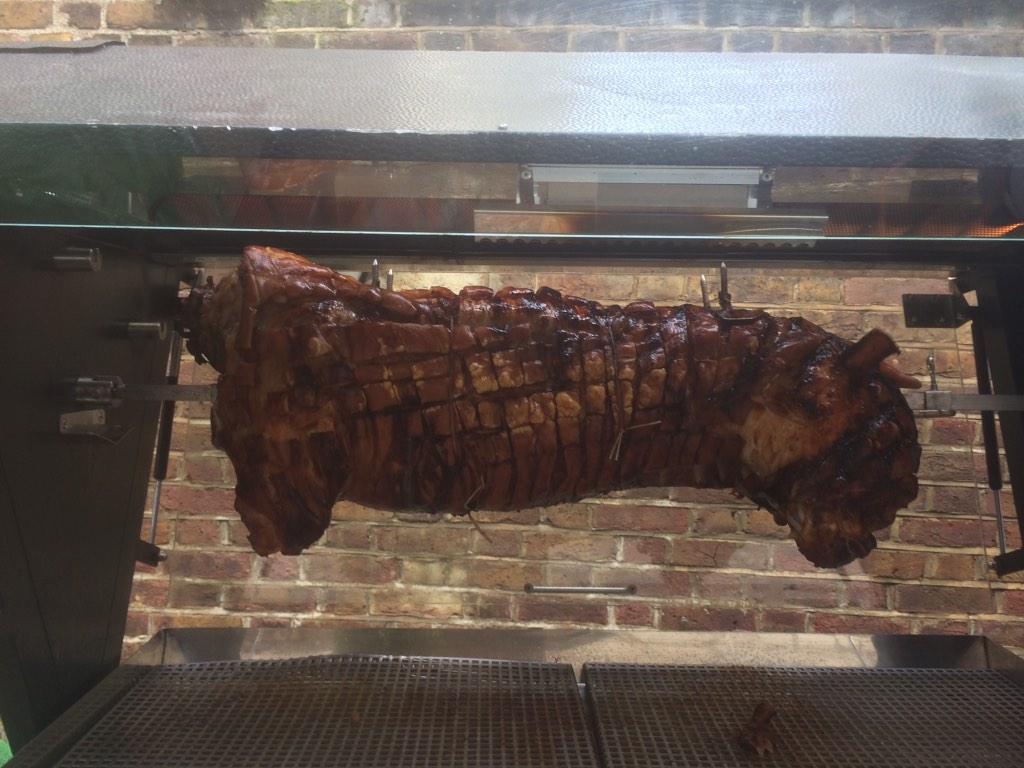 KateGarnham2's tweet photo. "@PrinceAlbertTW2: The hog roast is almost ready. #EnglandvsSouthAfrica http://t.co/ysqkleaMj5" if you're in twicks later? Yum!@HaddletonFit