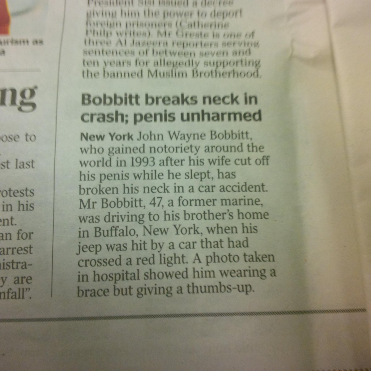Wang10official's tweet image. Finally a good news story gracias a @thetimes yesterday. The manhood is unscathed! #PenisSafety #ClunkClick