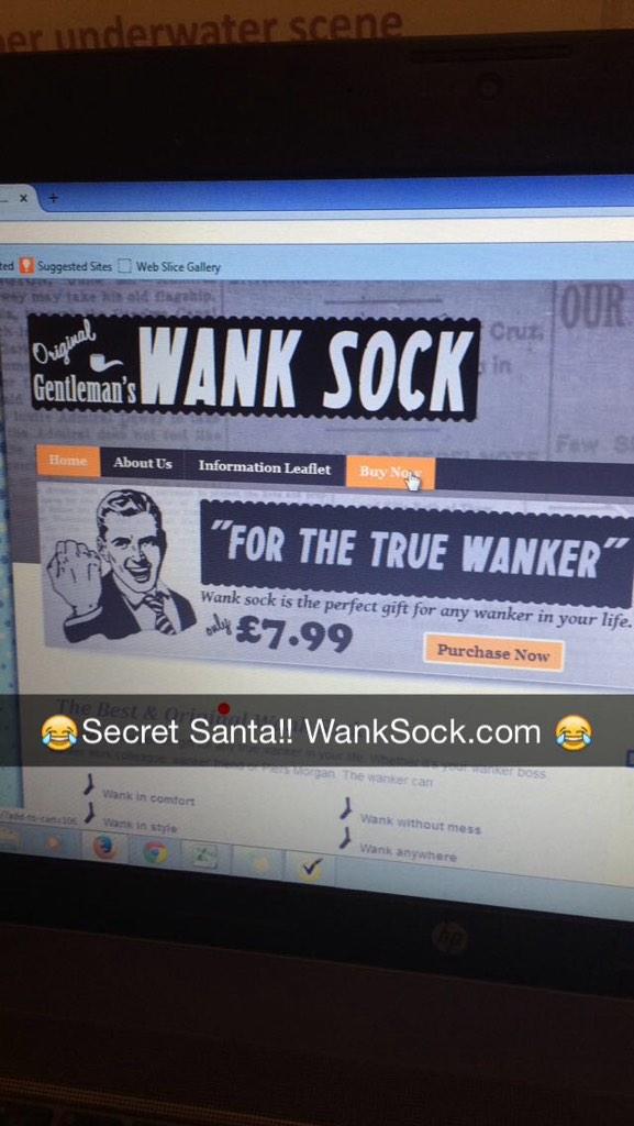 StudentAnonUK's tweet photo. Getting your mate a wank sock for Xmas to remind him that's he's a wanker... 😂😂✊👌 http://t.co/3CouSVIFaz