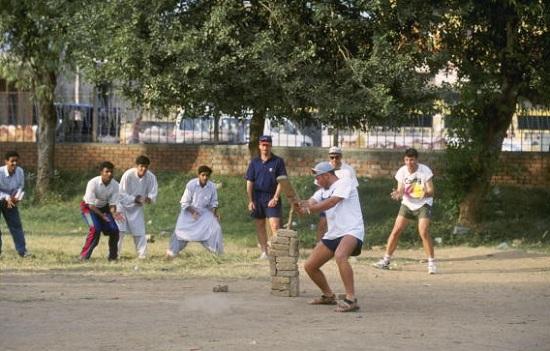 Fromarchives Australias Damien Fleming Shane Warne Steve Waugh Playing With Locals During Tour To Pakistan 1994 Fromarchives Australias Damien Fleming Shane Warne Steve Waugh Playing With Locals During Tour To Pakistan 1994