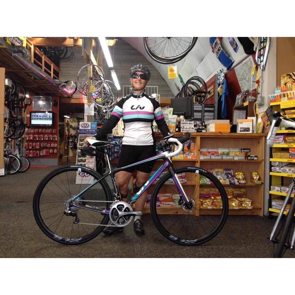sunshinecyclesc's tweet photo. Happy New Bike Day on your Liv Avail, Trish! @Livgiant @Giant_Bicycles http://t.co/HIg34KUaxg