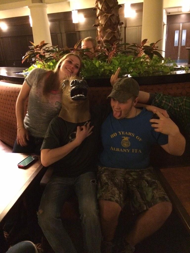 mikeh6647's tweet photo. Wore the horse mask to the dance last night #squad @nationalffa @Syngenta #wi212 #kps http://t.co/nBwps4nxXz