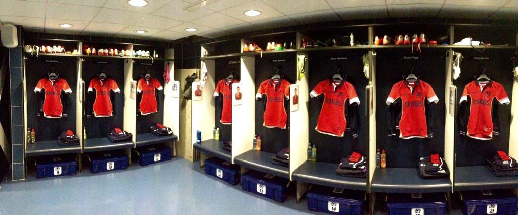 Scotlandteam's tweet photo. Changing room all set for the @Scotlandteam's arrival! #backingblue #AsOne http://t.co/wNutvYMjOV