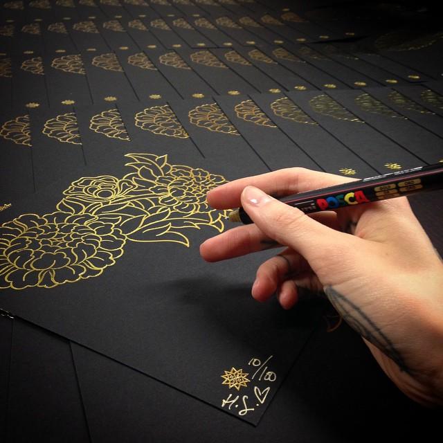 See you all in a couple of hours ! Gonna have hand cramp by opening time! Xo