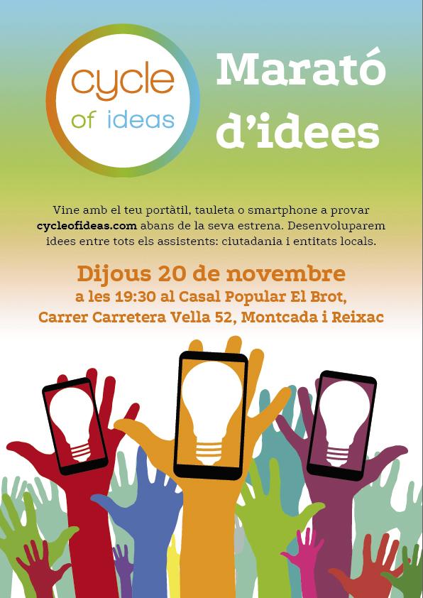cycleofideas's tweet photo. Vine a la Marató d'idees! Dijous 20 a les 19:30 al @casalelbrot, Carrer Carretera Vella 52 de #Montcada i Reixac http://t.co/1Iw1J1lmOx