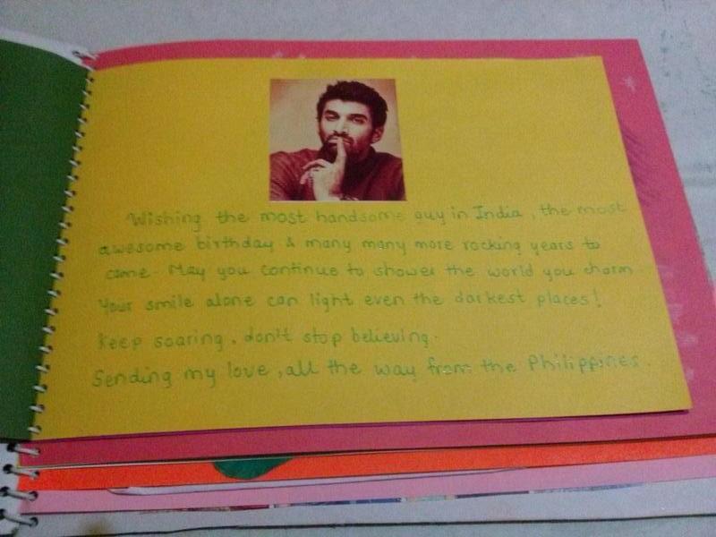  ohmyGOSH! This is mine! he saw it?? Thank you so much!!! Happy birthday ADITYA ROY KAPUR! I love you~ XD 