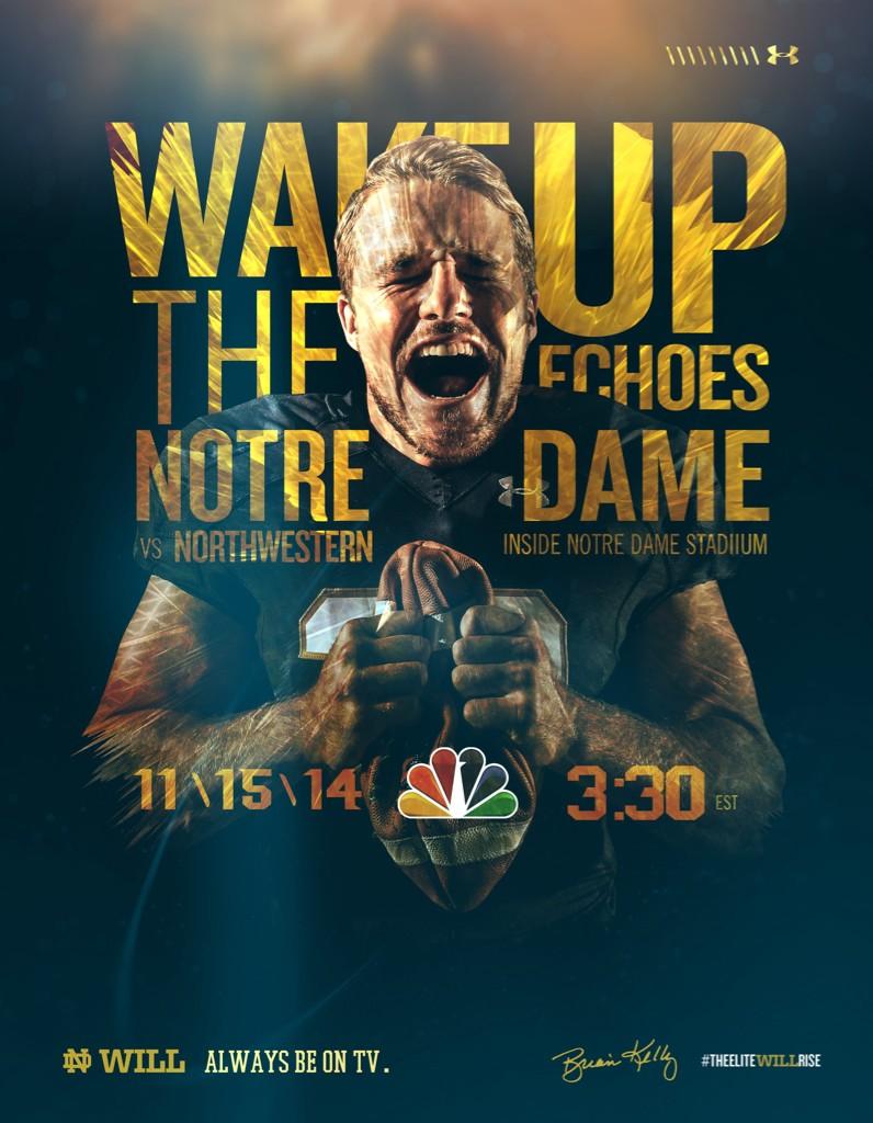 Don't miss Notre Dame take on Northwestern nationally televised today at 3:30pm ET on <a href="/NDonNBC/">Notre Dame on NBC</a> #NWvsND