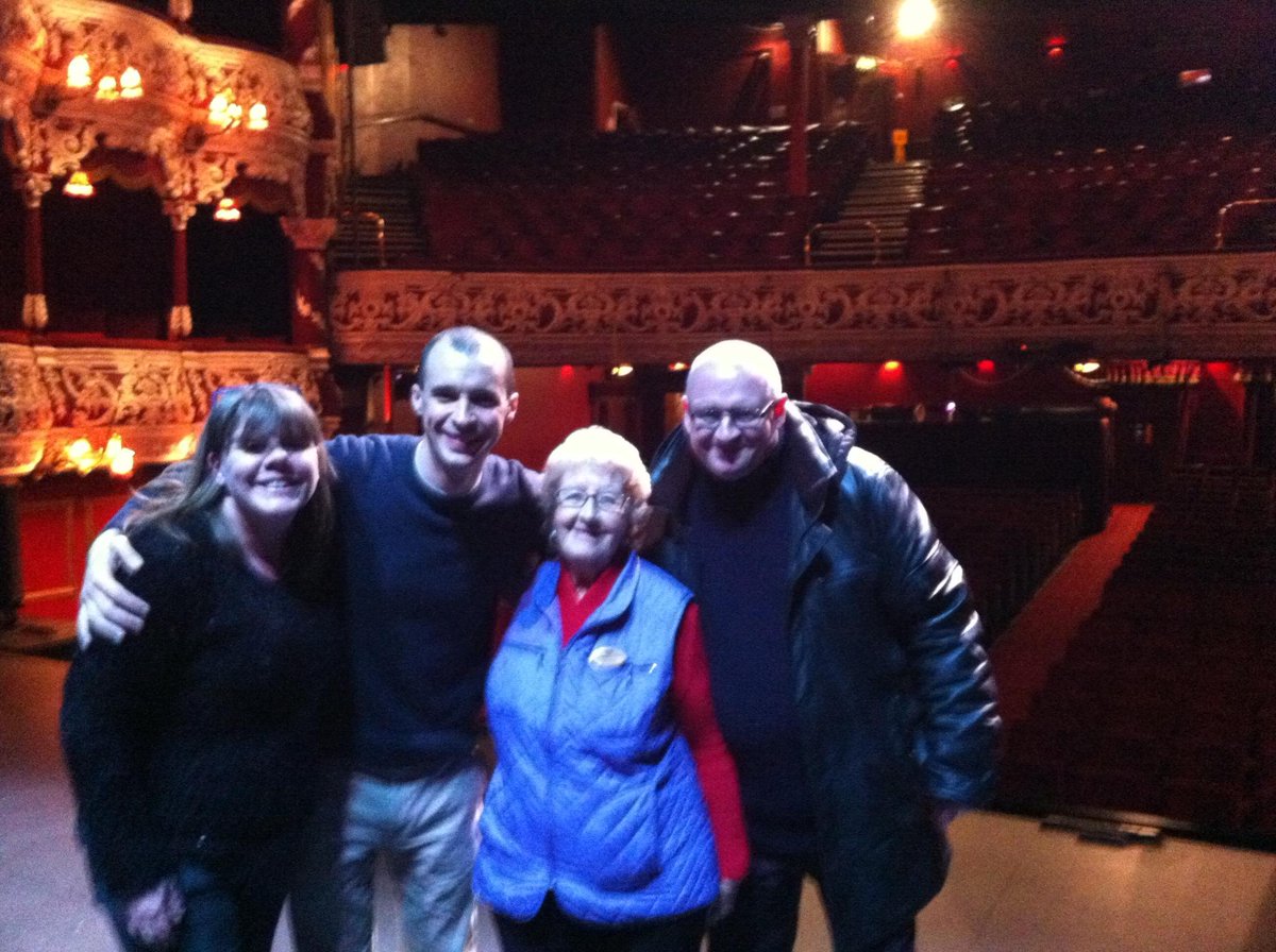 LandmarkIreland's tweet photo. Thanks @CliveWelsh for this fab pic of Tom V-Lawlor with Fearga, Tommy &amp; the legendary Maureen Grant @olympiatheatre http://t.co/ayRabFIffZ