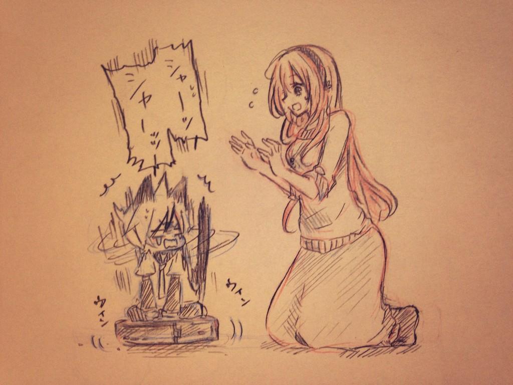 ルカ姉と、好奇心で乗ったルンバが動きだした為びびって降りられなくなったぬこレン 