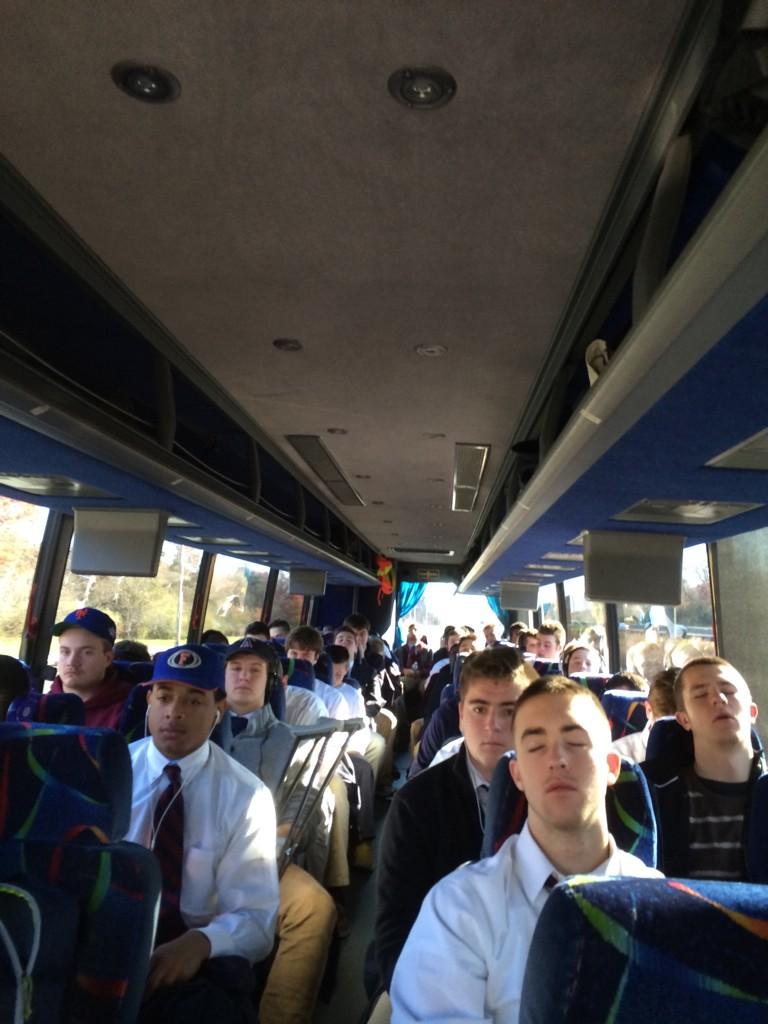 AOF_Football's tweet photo. The bus is rolling and the Winged Beavers are off to Choate for a showdown in the Bill Glennon Bowl. #FlyBeaver http://t.co/2VGOwBTgsS