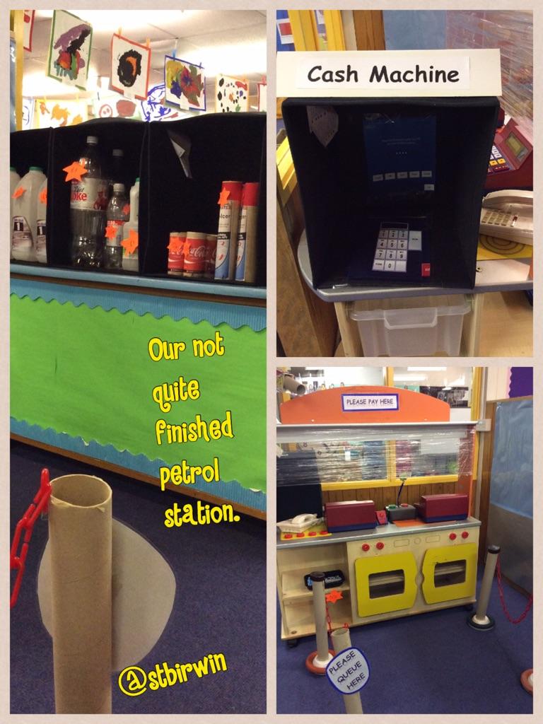 stbirwin's tweet photo. Our petrol station role play minus some signs and labels. #eyfstwitterpals #kinderc http://t.co/tOw5OHw033 http://t.co/TNFE6QcMUY