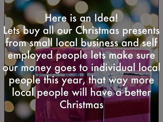 kayphillips's tweet photo. Just a thought #buylocal @IndieRetailUK http://t.co/XkbQrKT6pn