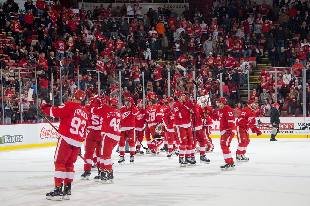 NHL's tweet photo. Happiness in #Hockeytown. http://t.co/jFRHccfSdX