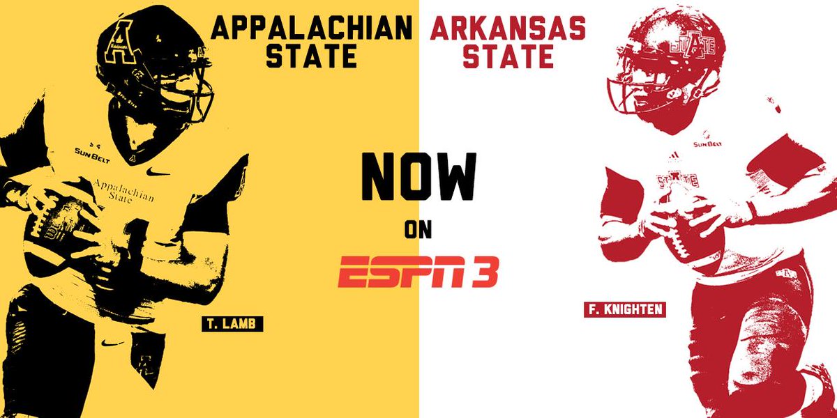 SunBelt's tweet photo. WATCH NOW: @AppState_FB at @RedWolvesFBall on @ESPN3
WatchESPN: http://t.co/cacBiZyoqT
#FunBelt #APPvsARST http://t.co/PQL05s0O5T