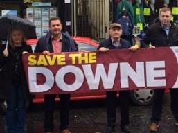 SF_Newcastle's tweet photo. @willieclarkeSF @ChrisHazzardSF #niomibailie along with other @SouthDownSF activists in Downpatrick today #SaveDowne http://t.co/OBgguKADMy