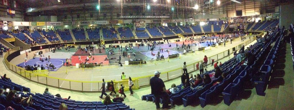 sackettelectric's tweet photo. Rose hill wrestlers getting ready to battle in Denver at monster match. http://t.co/efA4h67zWs
