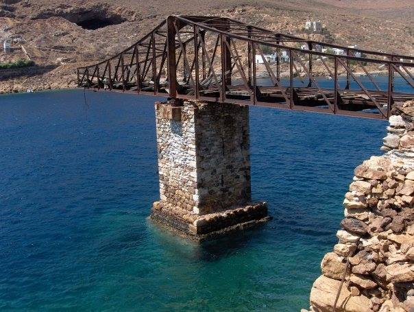 VisitSerifos's tweet photo. The bridge used for loading the iron ore onto the ships at Mega Livadi http://t.co/3EEIlSgA3a