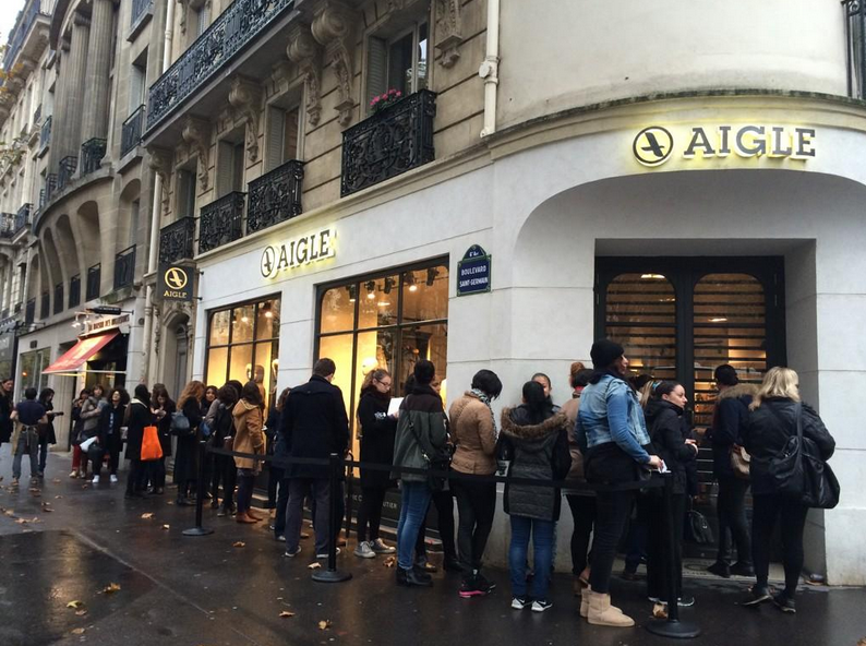Ça se bousculait ce matin chez Aigle grâce au #mobiletostore #digital #digitalmarketing <a href="/plyce/">Plyce</a>
