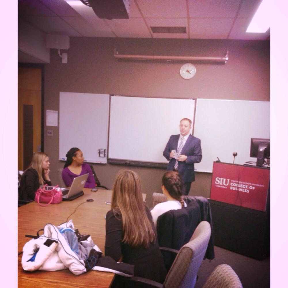 SIUCBLC's tweet photo. Thanks to Aaron Gebke for speaking on professional development! It was very insightful! #professional http://t.co/mx2joU982z