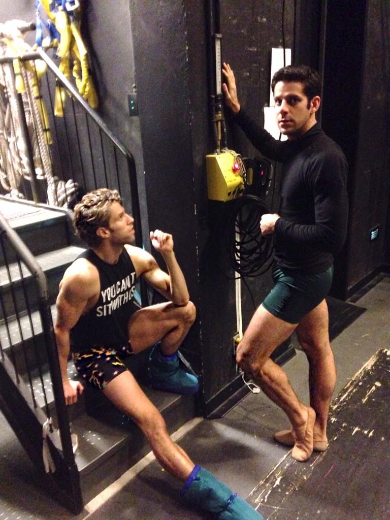prettyfancykd's tweet photo. Superstars @JamesBWhiteside and @marcelogomes47 spotted in pretty, fancy shorts #thankyou #prettyfancy #balletboyz http://t.co/IusTUCnlfS