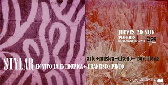 VRAPA_'s tweet image. Todos invitados a STYLAR en vivo @LaEntropica  y @franciscopinto  facebook.com/events/1544175…