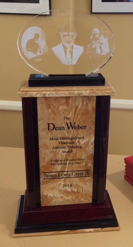 DavidBazzel's tweet photo. Congrats to James Grant for winning the annual Dean Weber Award @RazorFoundation @ArkRazorbacks #HOFTrainer http://t.co/5CwOrhG0dC
